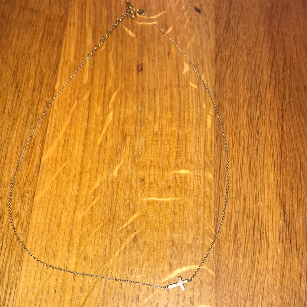 Sideways cross necklace